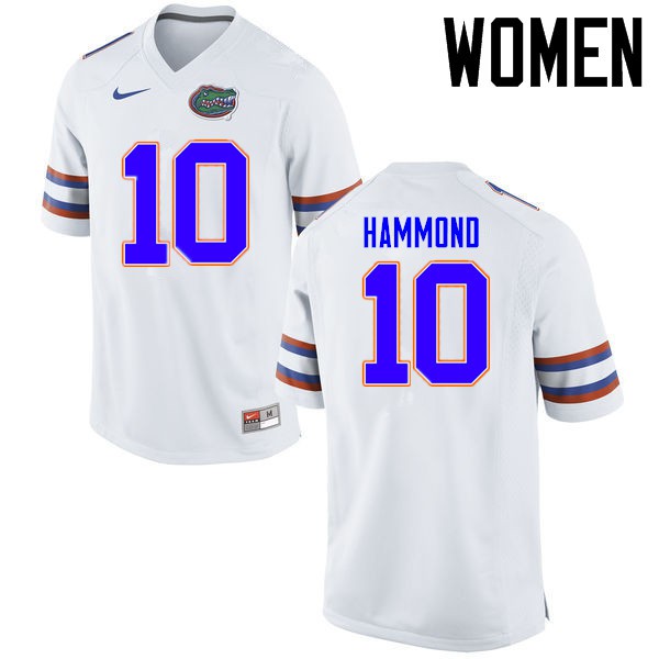 Florida Gators Women #10 Josh Hammond College Football Jersey White